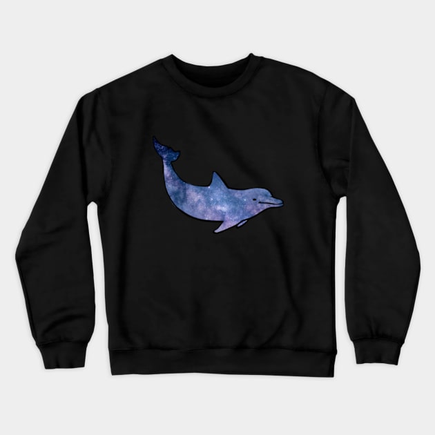 Space Dolphin Crewneck Sweatshirt by 9 Turtles Project